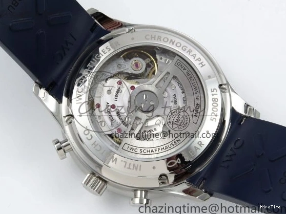 MIROTIME 0511 Casual Portuguese Chrono IW3716 Z+F 1:1 Best Edition White Dial on Blue Rubber Strap A 7016
